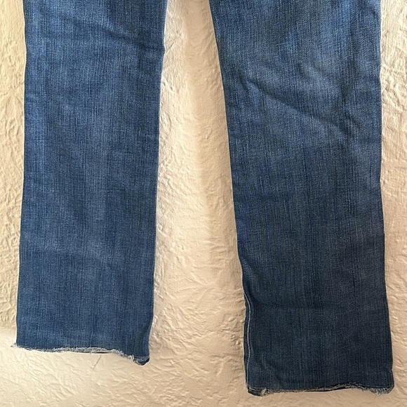 7 for all mankind Medium Wash Bootcut Distressed Jeans 26 - Picture 3 of 11